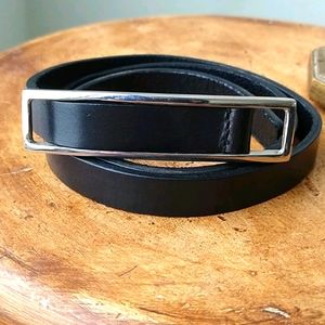 BCBG Max Azria black leather belt